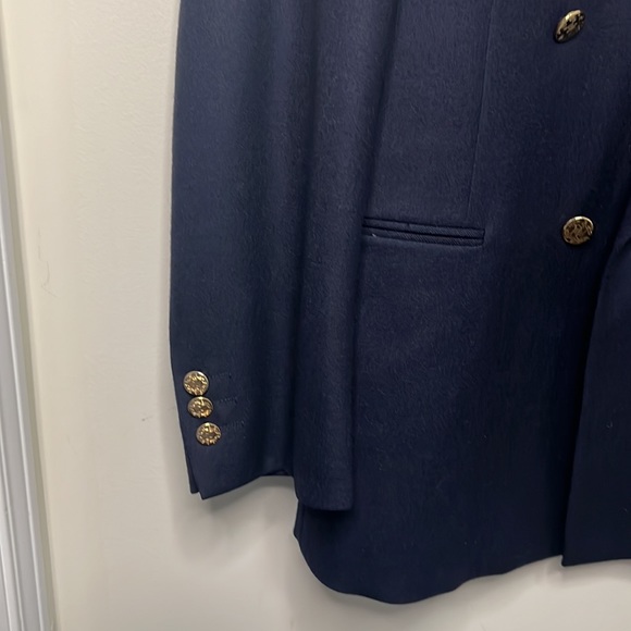 Bellismo 100%VirginWool Oversized Boyfriend Navy Shoulder Padded Blazer Size XL - Picture 4 of 10